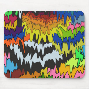Liquid Drip Colourful Groovy Stripe Trippy Pattern Mouse Mat