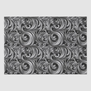 Liquid Elegance - Metallic Black liquid pattern Tissue Paper