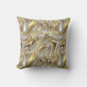 Liquid Elegance - Metallic liquid pattern Cushion