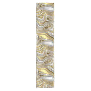 Liquid Elegance - Metallic liquid pattern Short Table Runner