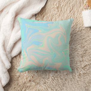 Liquid faux holographic iridescent texture cushion