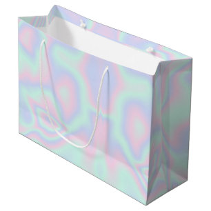 Liquid Faux Holographic Texture Large Gift Bag