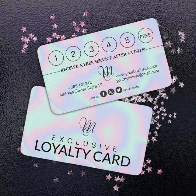 Liquid Faux Holographic Texture Loyalty Card (Creator Uploaded)