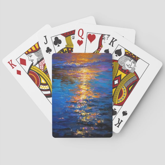 Liquid Fire at Dusk Playing Cards (Back)