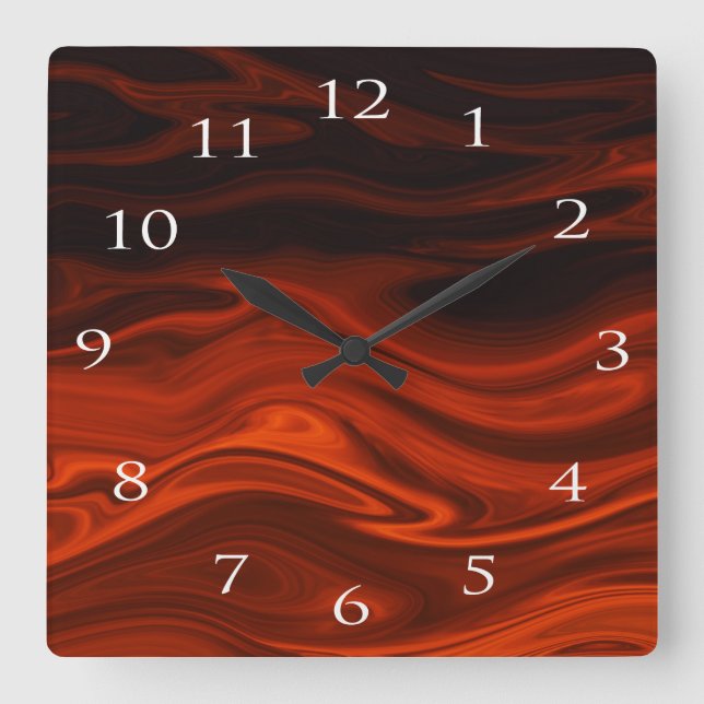 Liquid Fire by Shirley Taylor Square Wall Clock (Front)