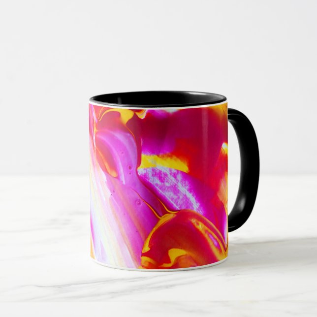 Liquid Flame - Bright Orange & Yellow design Mug (Front Right)