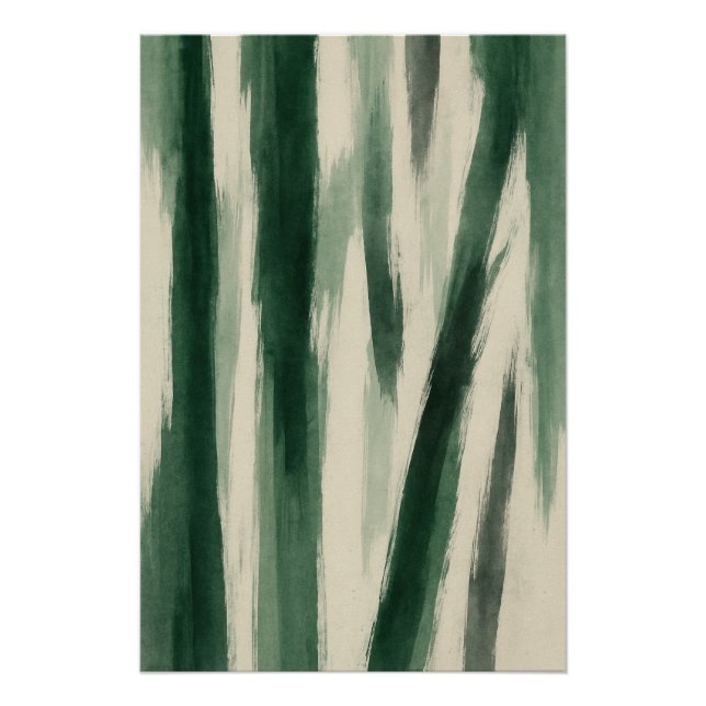 Liquid Forest - Green Abstract Ink Poster (Front)