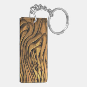 Liquid Gold Abstract Art Key Ring