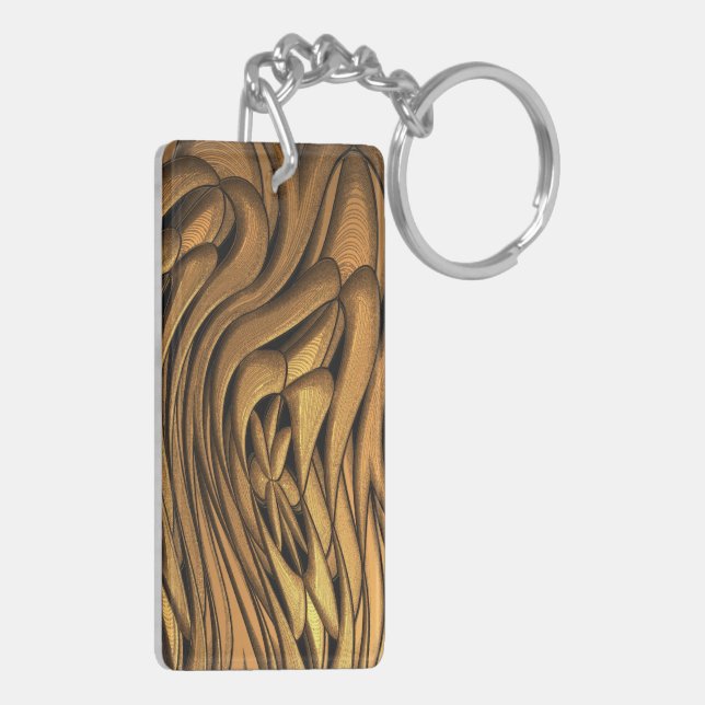 Liquid Gold Abstract Art Key Ring (Back Left)