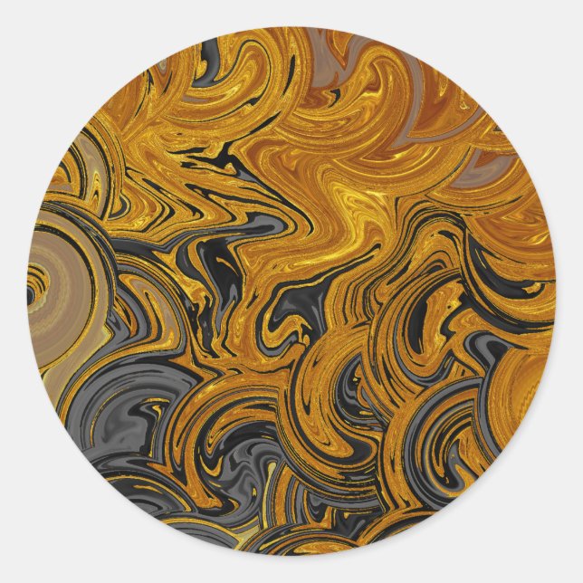 Liquid Gold Classic Round Sticker (Front)