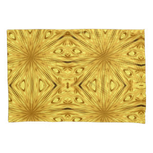 Liquid Gold: Gilded Zenith   Opulent Swirl Accent Pillowcase