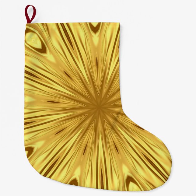 Liquid Gold: Gilded Zenith | Personalized Holiday  Large Christmas Stocking (Front)