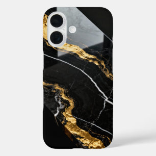 Liquid Gold Marble Veins iPhone 16 Case