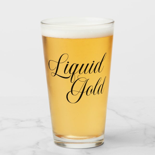 Liquid Gold Octoberfest Beer Glass (Front Filled)