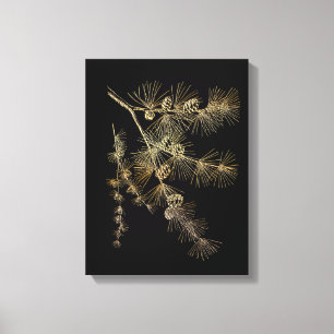 Liquid Gold pine tree branch Plants nature art  Canvas Print