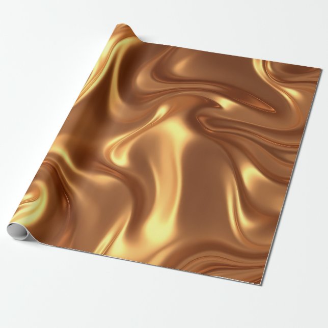 Liquid Gold Silk Luxury Texture Wrapping Paper (Unrolled)
