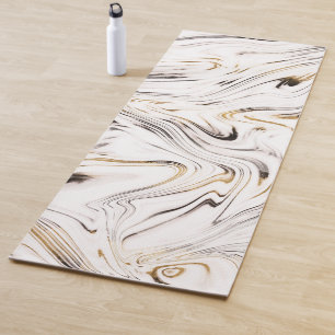 Liquid Gold Silver Black Marble #1 Yoga Mat