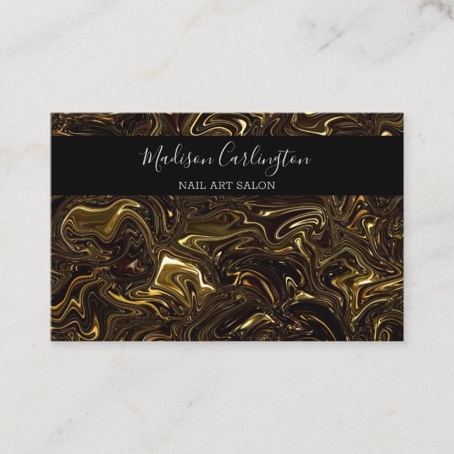 Liquid Gold Texture Business Card (Front)