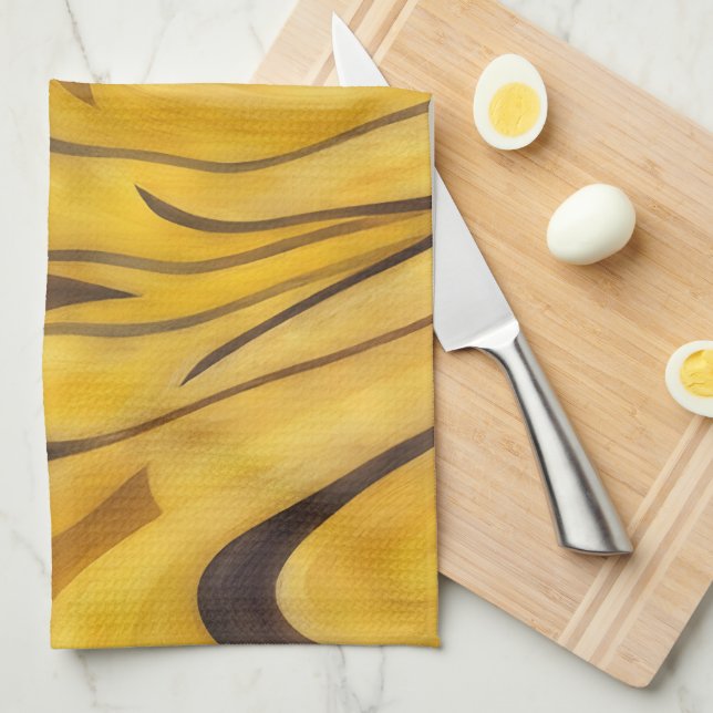 Liquid Gold with Mocha Accents Artsy Towel (Quarter Fold)