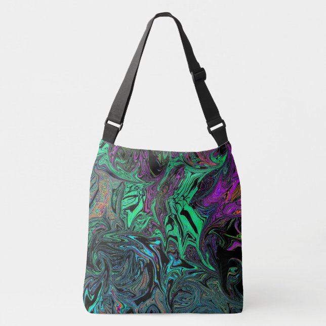 Liquid Graffiti Green Crossbody Bag (Front)