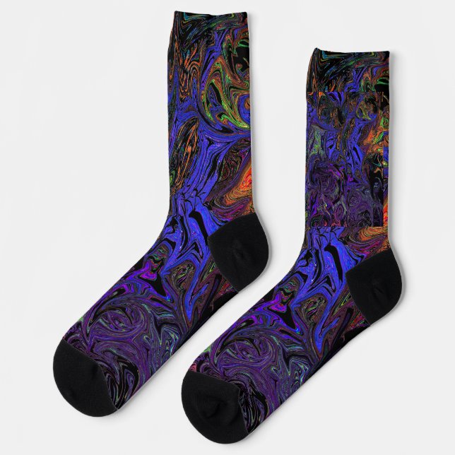 Liquid Graffiti Purple  Socks (Left)