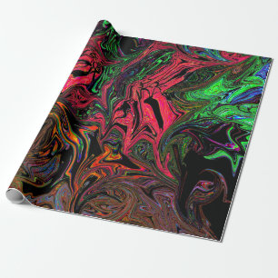 Liquid Graffiti Red Wrapping Paper