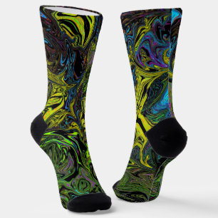 Liquid Graffiti Yellow Socks