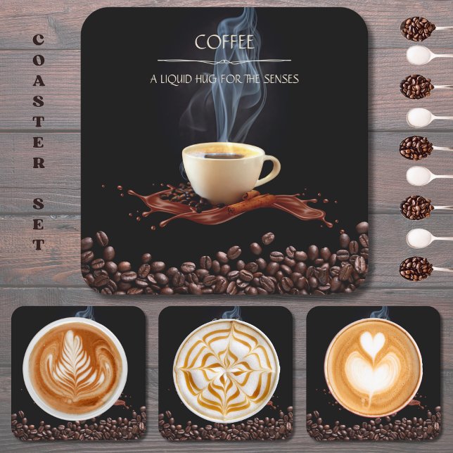 Liquid Hug for the Senses Coffee Coasters Set of 6 (Liquid Hug for the Senses Coffee Coasters Set)