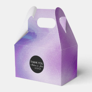 Liquid Ink Colourful Purple Marble Swirl Thank You Favour Box