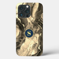 Liquid Ink Sepia Tones, Yellow Monogram