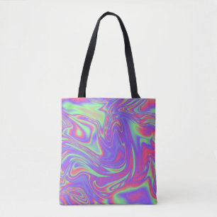Liquid Iridescent Colorful Texture Tote Bag