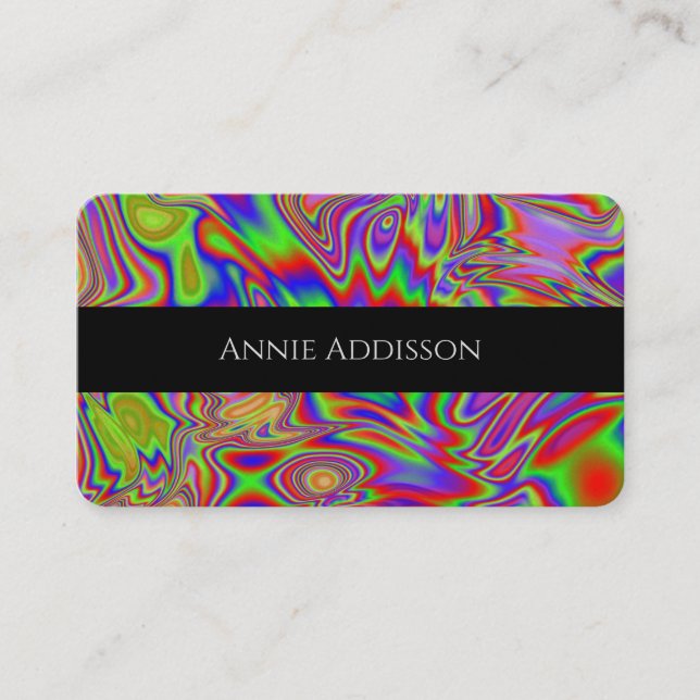 Liquid iridescent rainbow texture business card (Front)