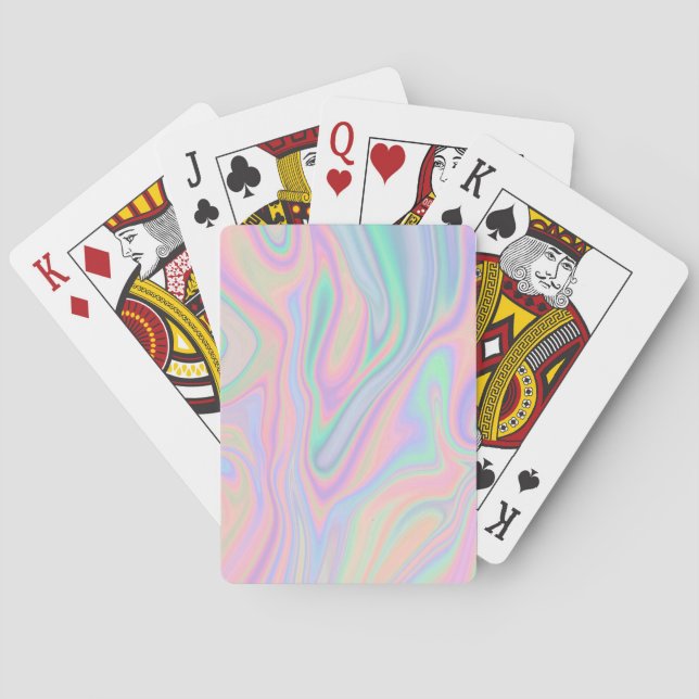 Liquid Iridescent Unicorn Colour Design Playing Cards (Back)