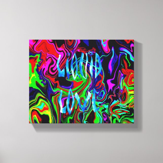 Liquid Love ~Wrapped Canvas Abstract Modern Retro Print (Front)