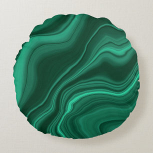 Liquid Malachite Dream #1 Round Cushion