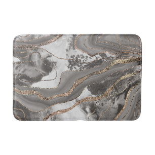 Liquid Marble Agate Glitter Glam #4 (Faux Glitter) Bath Mat