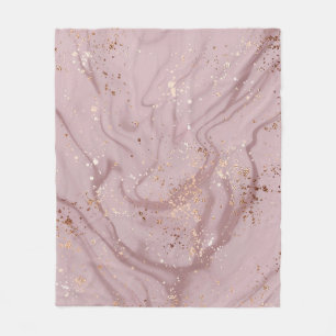 Liquid Marble: Rose Gold Artistry. Fleece Blanket