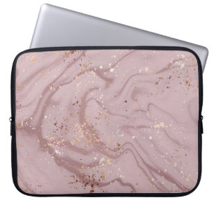 Liquid Marble: Rose Gold Artistry. Laptop Sleeve