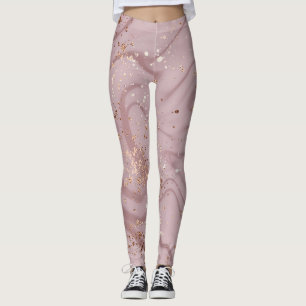 Liquid Marble: Rose Gold Artistry. Leggings