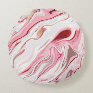 Liquid marble texture design, colourful marbling s round cushion