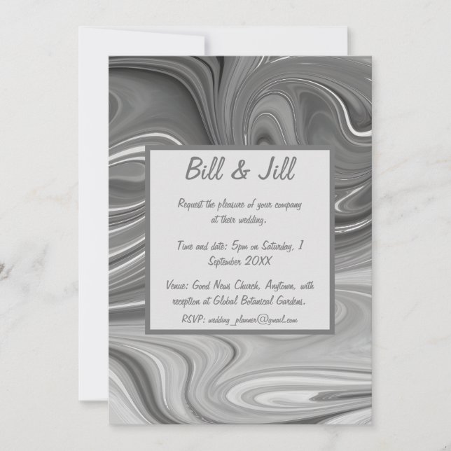 Liquid Marble Wedding Invitation (Front)