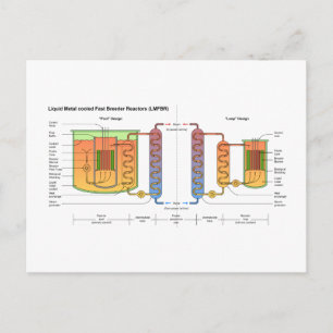 Liquid Metal Fast Breeder Reactor Schematic Postcard