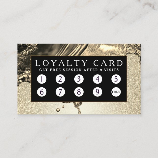 Liquid metal gold loyalty card (Front)