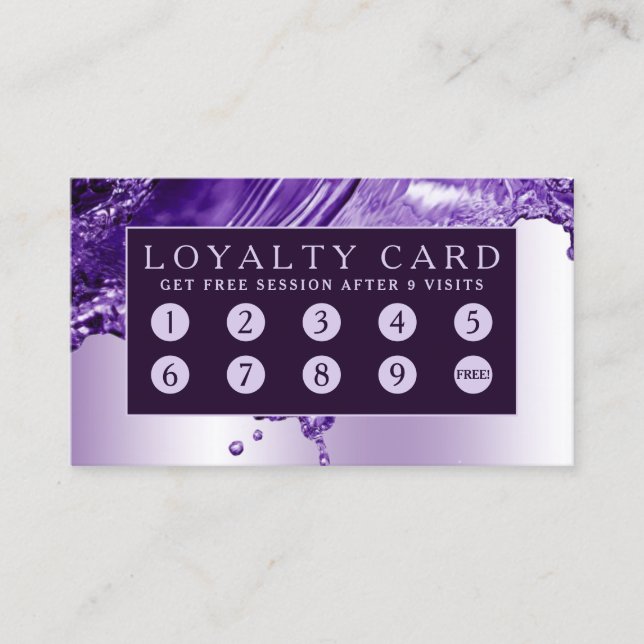 Liquid metal purple loyalty card (Front)