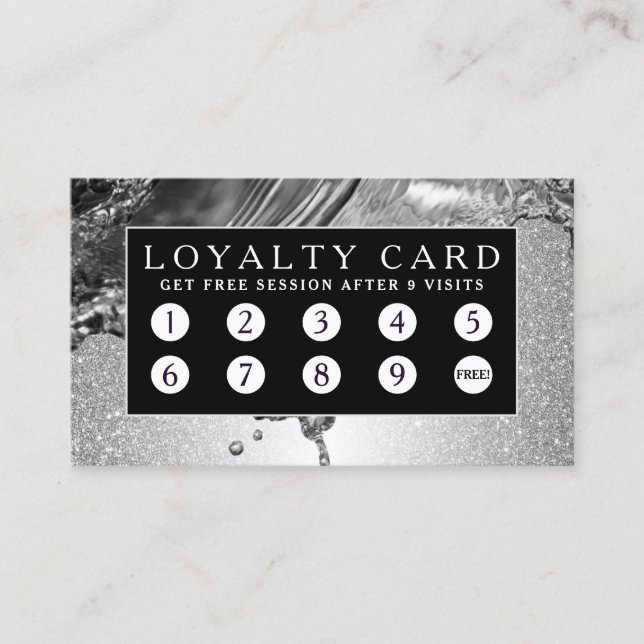 Liquid metal silver loyalty card (Front)