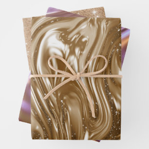 Liquid Metallic Sparkle Wrapping Paper Sheet