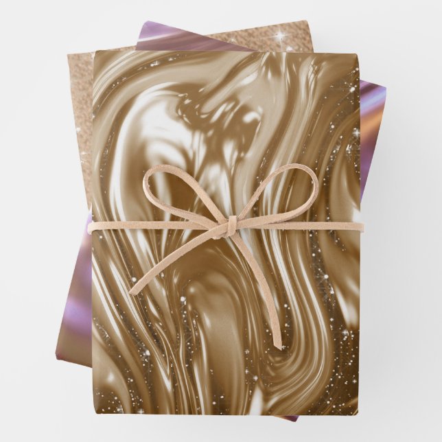 Liquid Metallic Sparkle Wrapping Paper Sheet (In situ)
