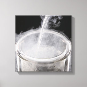 Liquid Nitrogen being poured into a Dewar flask Canvas Print