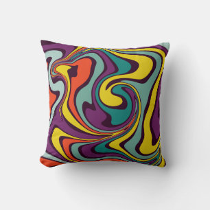 Liquid Paint Marbling Effect Decorative Throw Pill Cushion