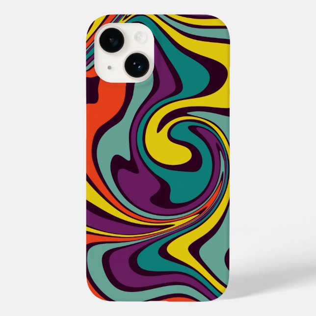 Liquid Paint Marbling Effect iPhone Case (Back)